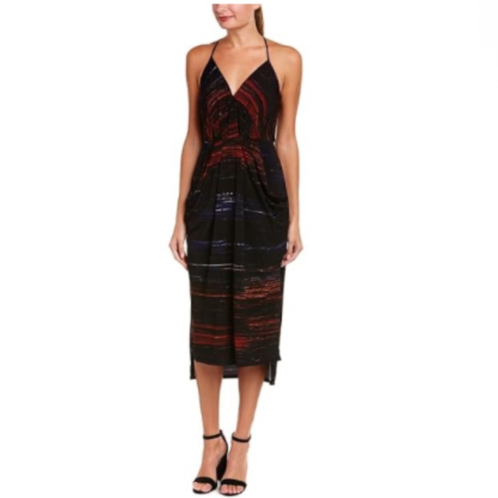 BCBG Black and Red Halter Dress